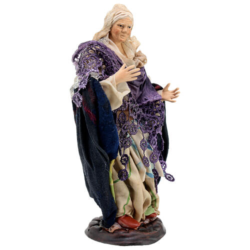 Statua vecchia donna in piedi presepe napoletano 18 cm 4