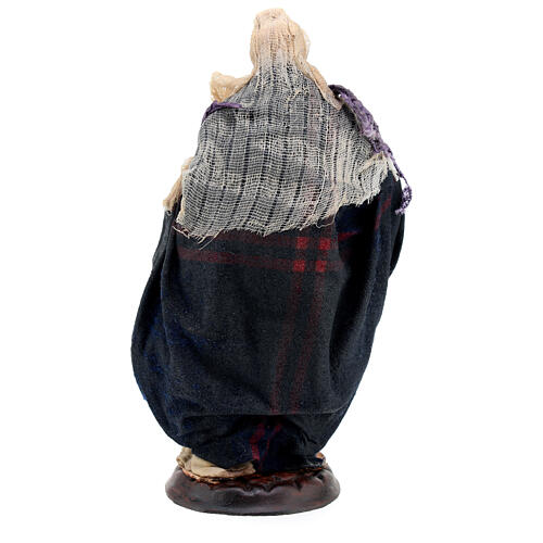 Statua vecchia donna in piedi presepe napoletano 18 cm 5