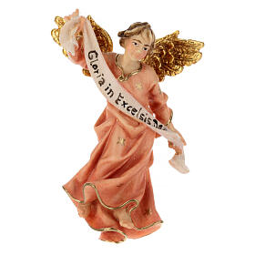 Angelo gloria rosso per presepe Original Pastore legno dipinto in Valgardena 10 cm