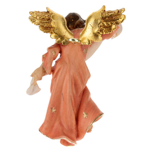 Anjo glória vermelho para presépio Original Pastor madeira pintada Val Gardena 10 cm 4