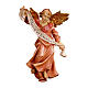 Red Glory Angel, 10 cm nativity Original Shepherd model, in painted Val Gardena wood s1