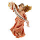 Red Glory Angel, 10 cm nativity Original Shepherd model, in painted Val Gardena wood s1