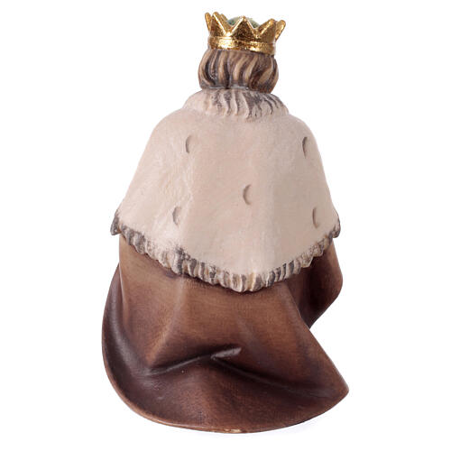 Magi King kneeling, 12 cm nativity Original Shepherd model, in painted Valgardena wood 4