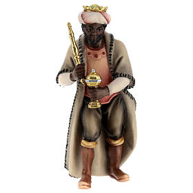 Moor Wise Man Original Pastore Nativity Scene in painted wood from Val Gardena 12 cm