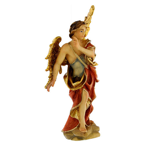 Harbinger angel Original Pastore Nativity Scene in painted wood from Val Gardena 10 cm 3