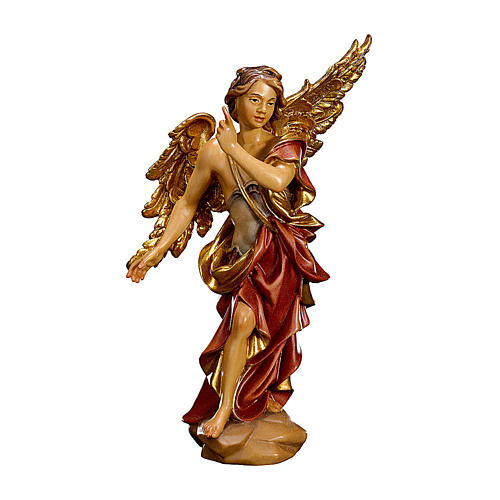 Announcing Angel, 10 cm nativity Original Shepherd model, in painted Valgardena wood 1