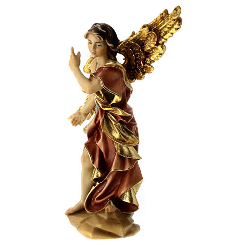 Announcing Angel Statue, 12 cm nativity Original Shepherd model, in painted Valgardena wood 2