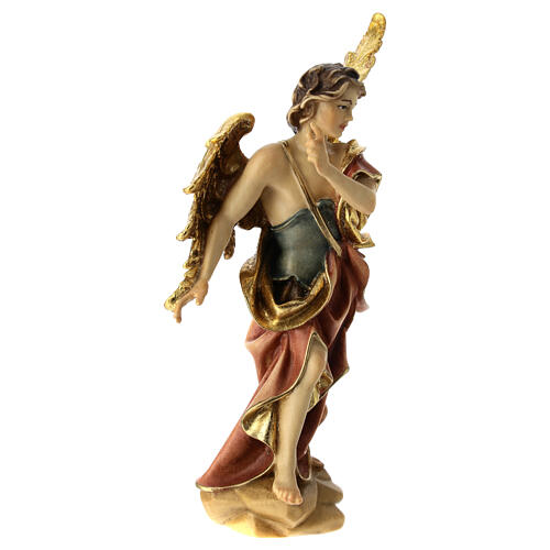 Announcing Angel Statue, 12 cm nativity Original Shepherd model, in painted Valgardena wood 3