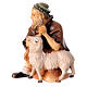 Kneeling shepherd with sheep Original Pastore Nativity Scene in painted wood from Val Gardena 10 cm s2