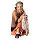 Kneeling shepherd with sheep Original Pastore Nativity Scene in painted wood from Val Gardena 12 cm s3