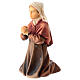 Praying farmer kneeling, 12 cm nativity Original Shepherd model, in painted Valgardena wood s2