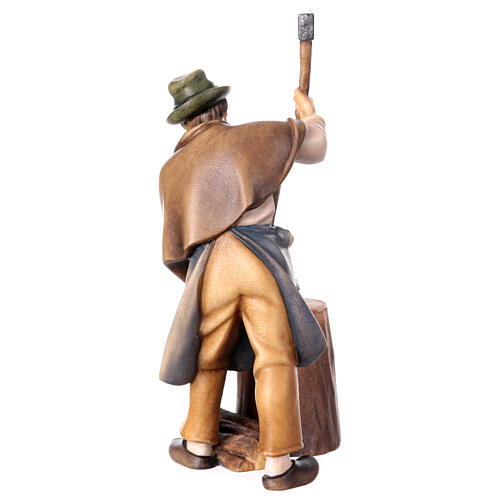 Woodcutter with log Original Pastore Nativity Scene in painted wood from Valgardena 12 cm 4