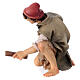 Pastor de rodillas con leña para belén Original Pastor madera pintada en Val Gardena 10 cm de altura media s3