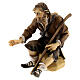 Sitting shepherd with stick Original Pastore Nativity Scene in painted wood from Valgardena 12 cm s2