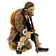 Sitting shepherd with stick Original Pastore Nativity Scene in painted wood from Valgardena 12 cm s3