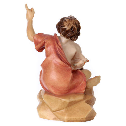 Child sitting at the bonfire Original Pastore Nativity Scene in painted wood from Valgardena 10 cm 3