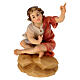 Child sitting at the bonfire Original Pastore Nativity Scene in painted wood from Valgardena 12 cm s1