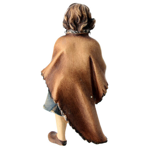 Menino com cordeiro para presépio Original Pastor madeira pintada Val Gardena 12 cm 4