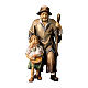 Pastor con niña para belén Original Pastor madera pintada en Val Gardena 12 cm de altura media s1