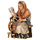 Anziana contadina con filatoio per presepe Original Pastore legno dipinto in Val Gardena 12 cm s2