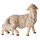 Pecora con agnello dietro presepe Original Pastore legno dipinto in Val Gardena 12 cm s1