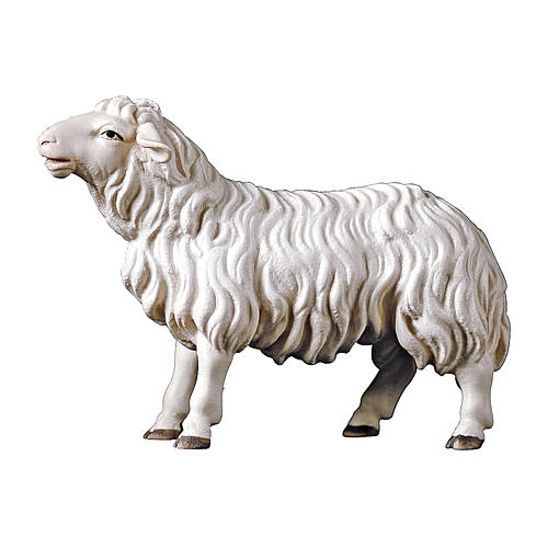 Forward-looking sheep Original Pastore Nativity Scene in painted wood from Valgardena 12 cm 1