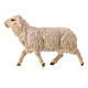 White Sheep Running, 10 cm nativity Original Shepherd model, in painted Val Gardena wood s2