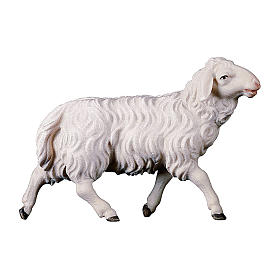 Ovelha que corre presépio Original Pastor madeira pintada Val Gardena 12 cm