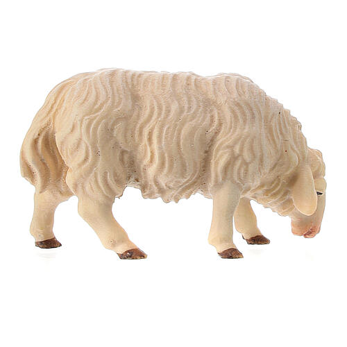 Mouton qui mange crèche Original Berger Val Gardena bois peint 10 cm 2