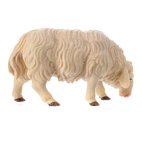 Pecora che mangia presepe Original Pastore legno dipinto in Val Gardena 10 cm