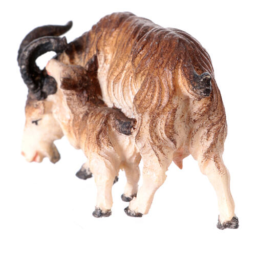 Chèvre avec chevreau crèche Original Berger bois peint Val Gardena 10 cm 3