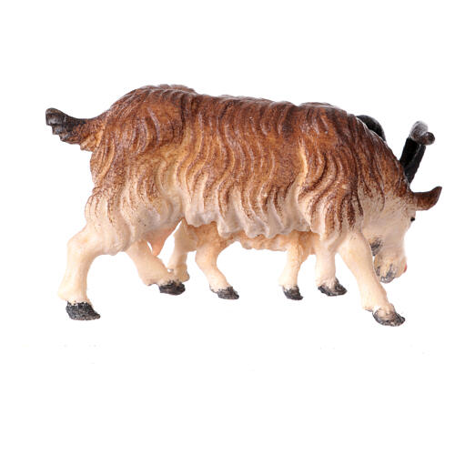 Chèvre avec chevreau crèche Original Berger bois peint Val Gardena 10 cm 4