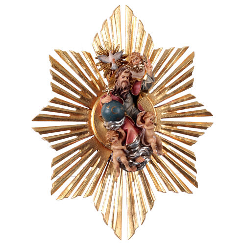Image de Dieu avec St Esprit et rayons dorés crèche Original Berger bois peint Val Gardena 10 cm 1