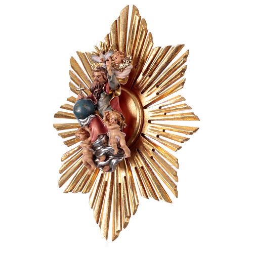 Image de Dieu avec St Esprit et rayons dorés crèche Original Berger bois peint Val Gardena 10 cm 3