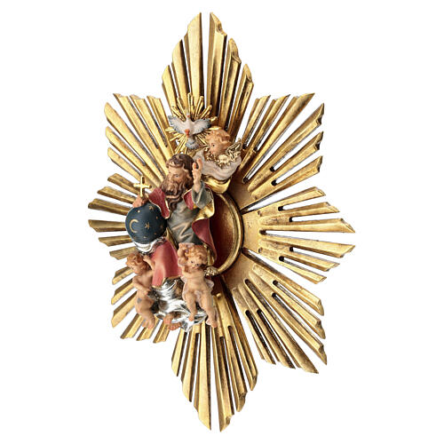 Bóg Duch Święty anioły i promienie do szopki Original Pastore drewno malowane Val Gardena 12 cm 3