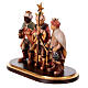 Three little cantors on pedestal Original Pastore Nativity Scene in painted wood from Valgardena 10 cm s2