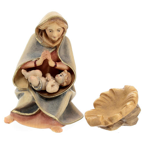 Holy Family, 10 cm nativity Original Redeemer model, in painted Val Gardena wood Gardena, 4 pcs 3