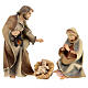 Holy Family, 10 cm nativity Original Redeemer model, in painted Val Gardena wood Gardena, 4 pcs s1