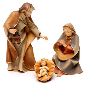 Sacred Family, 12 cm nativity Original Redeemer model, in painted Val Gardena wood, 4 pieces