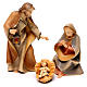 Sacred Family, 12 cm nativity Original Redeemer model, in painted Val Gardena wood, 4 pieces s1