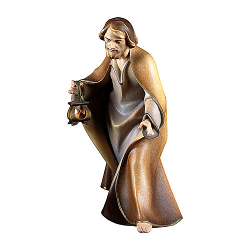 Saint Joseph Figurine, 10 cm nativity Original Redeemer model, in painted Val Gardena wood 1