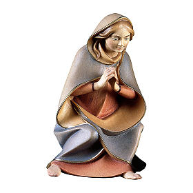 Kneeling Saint Mary, 12 cm nativity Original Redeemer, in painted Valgardena wood