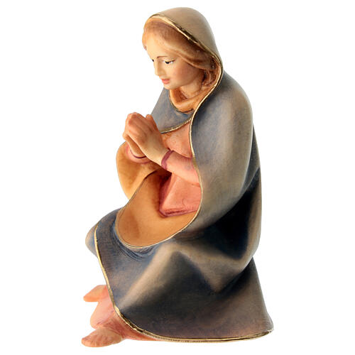 Kneeling Saint Mary, 12 cm nativity Original Redeemer, in painted Valgardena wood 2