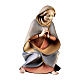 Kneeling Saint Mary, 12 cm nativity Original Redeemer, in painted Valgardena wood s1