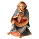 Kneeling Saint Mary, 12 cm nativity Original Redeemer, in painted Valgardena wood s1