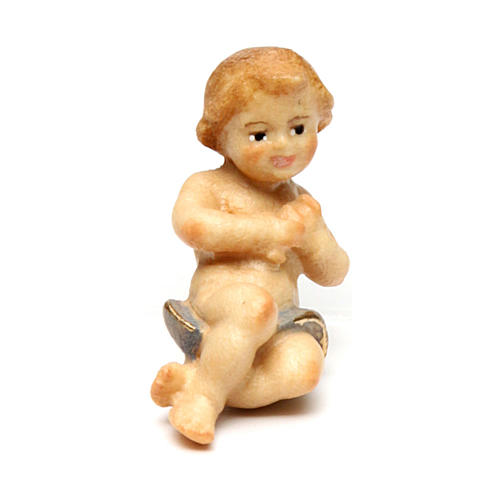 Berceau Pour Enfant Jésus En Bois Peint - 12 Cm - Pour Crèche De Noël Kostner - Fait Main En Val Gardena
