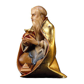 Kneeling Wise Man Original Redentore Nativity Scene in painted wood from Valgardena 10 cm