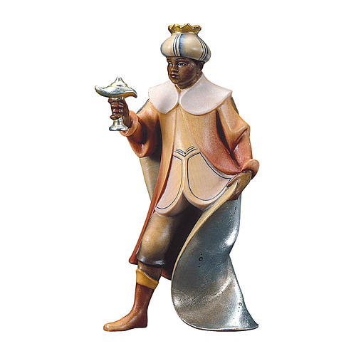 Moor Wise King figurine, 12 cm nativity Original Redeemer model, in painted Valgardena wood 1