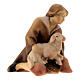Kneeling shepherd with lamb Original Redentore Nativity Scene in painted wood from Valgardena 10 cm s2