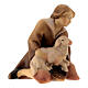 Pastore inginocchiato con agnello presepe Original Redentore legno dipinto in Valgardena 10 cm s2